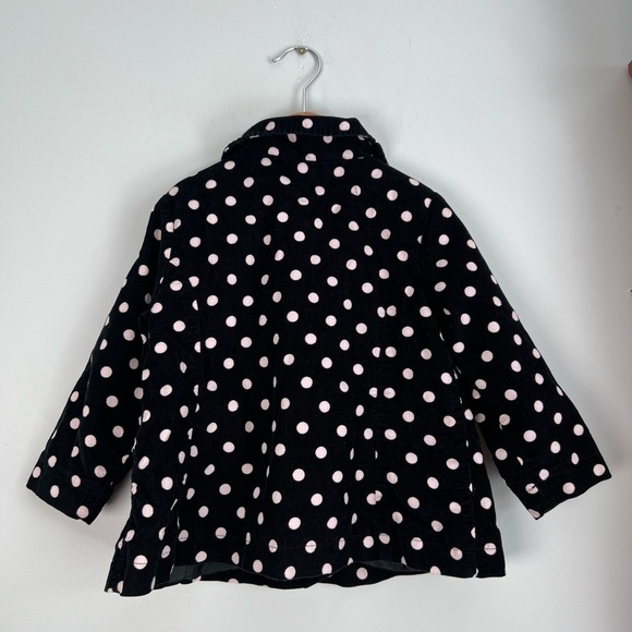 Gymboree Black and Pink Polka Dot Pea Coat with Bows 2T-3T Girls - Picture 2 of 4